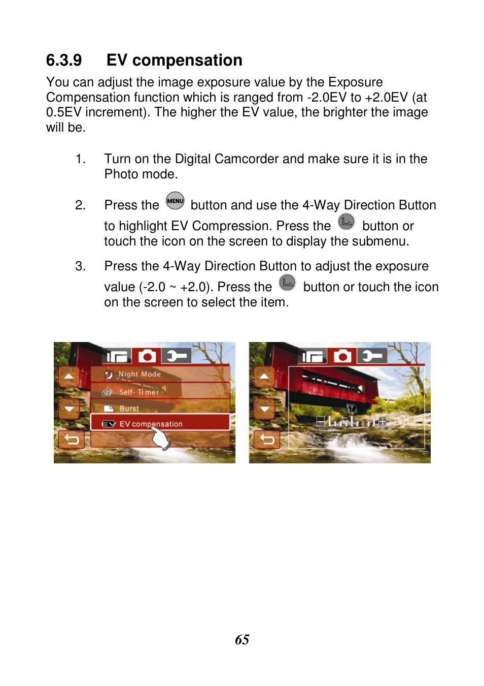 Ev compensation | HP V506AU User Manual | Page 66 / 99