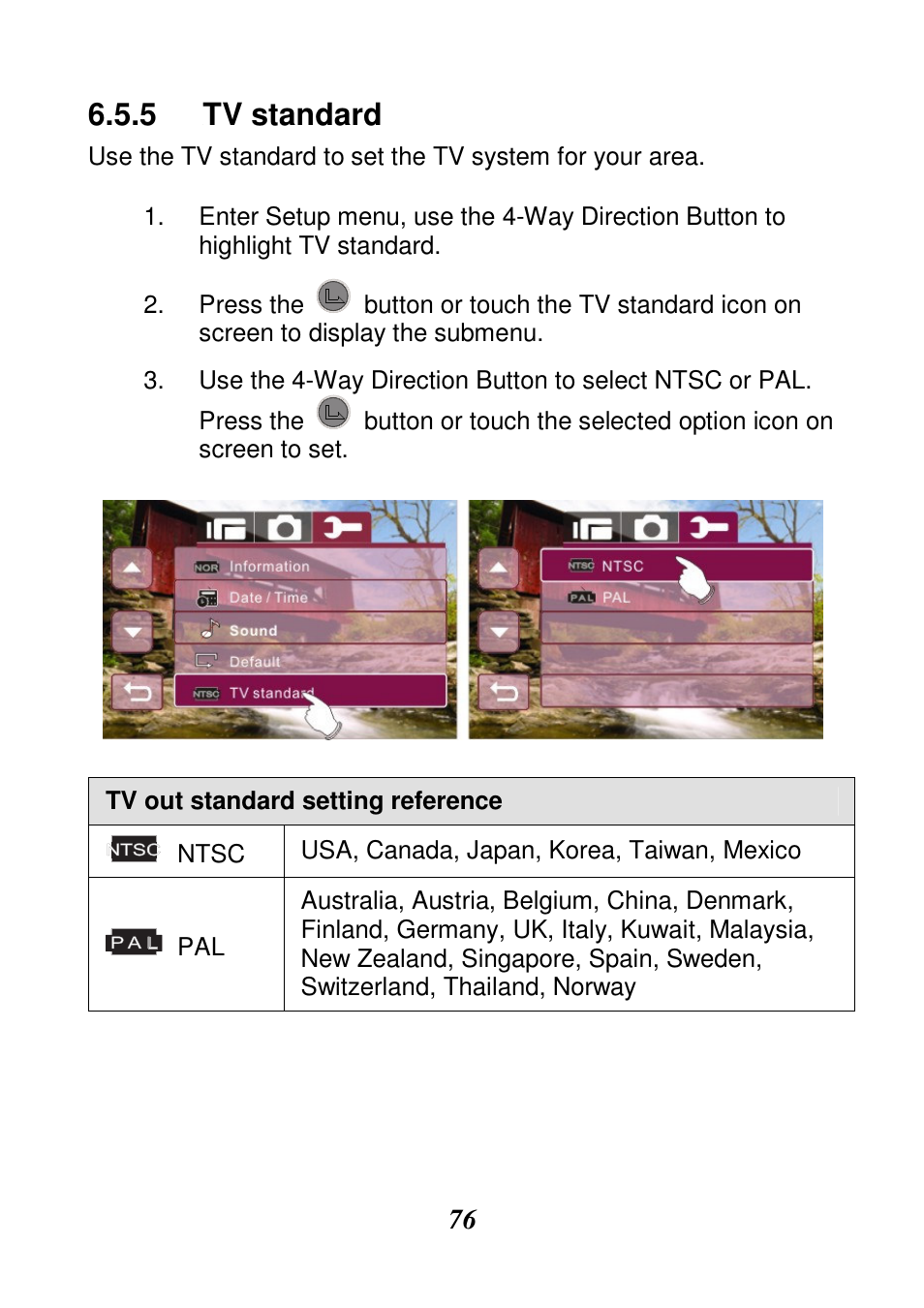 Tv standard | HP V506AU User Manual | Page 77 / 99