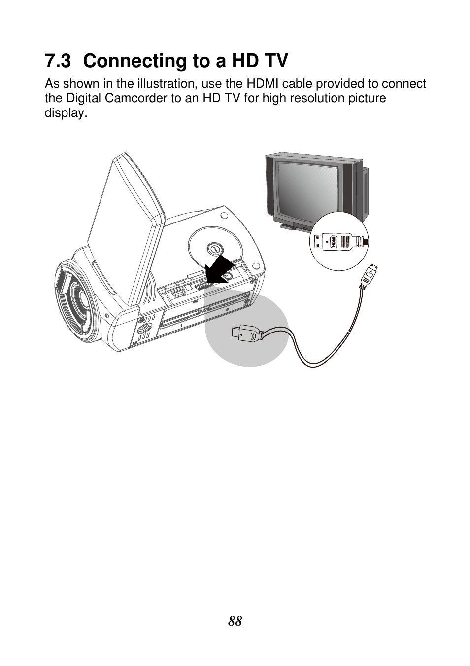 Connecting to a hd tv | HP V506AU User Manual | Page 89 / 99