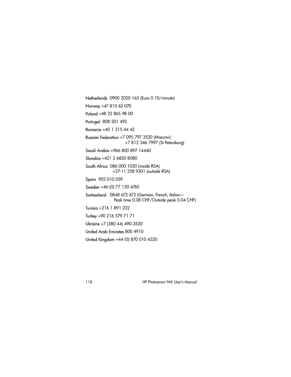 HP PhotoSmart 945 User Manual | Page 118 / 150