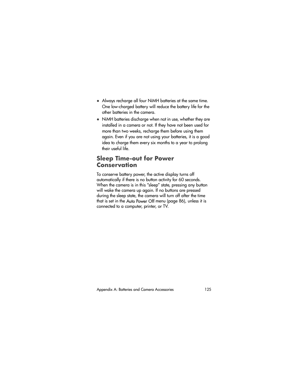 Sleep time-out for power conservation | HP PhotoSmart 945 User Manual | Page 125 / 150