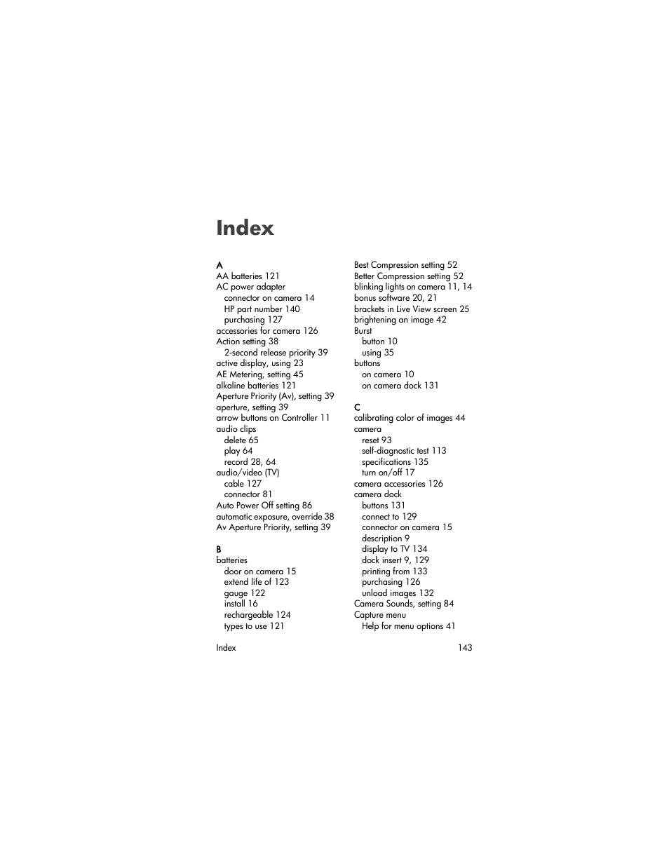 Index | HP PhotoSmart 945 User Manual | Page 143 / 150