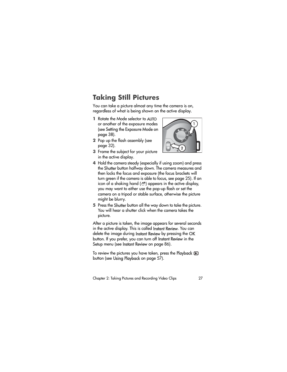 Taking still pictures | HP PhotoSmart 945 User Manual | Page 27 / 150