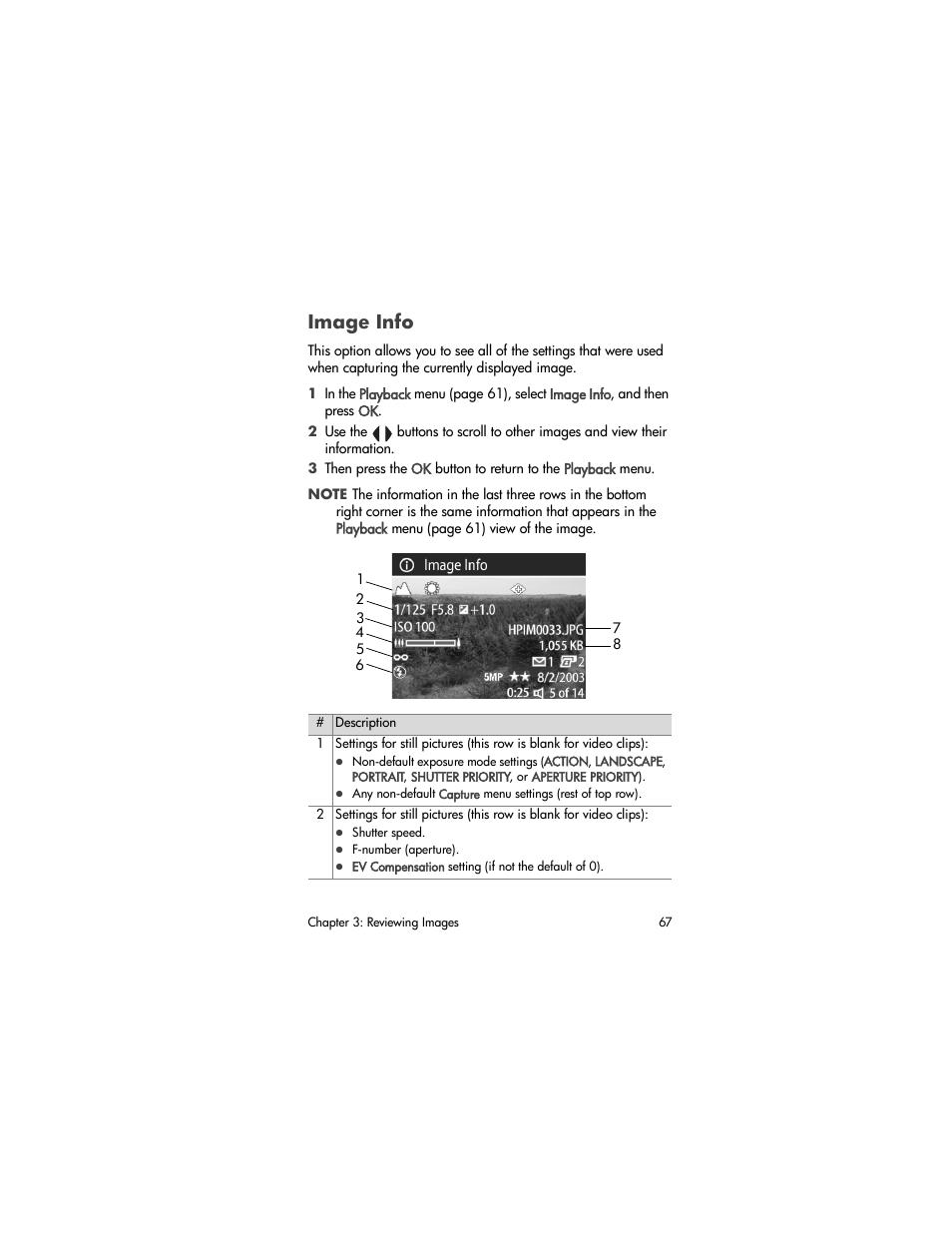 Image info | HP PhotoSmart 945 User Manual | Page 67 / 150