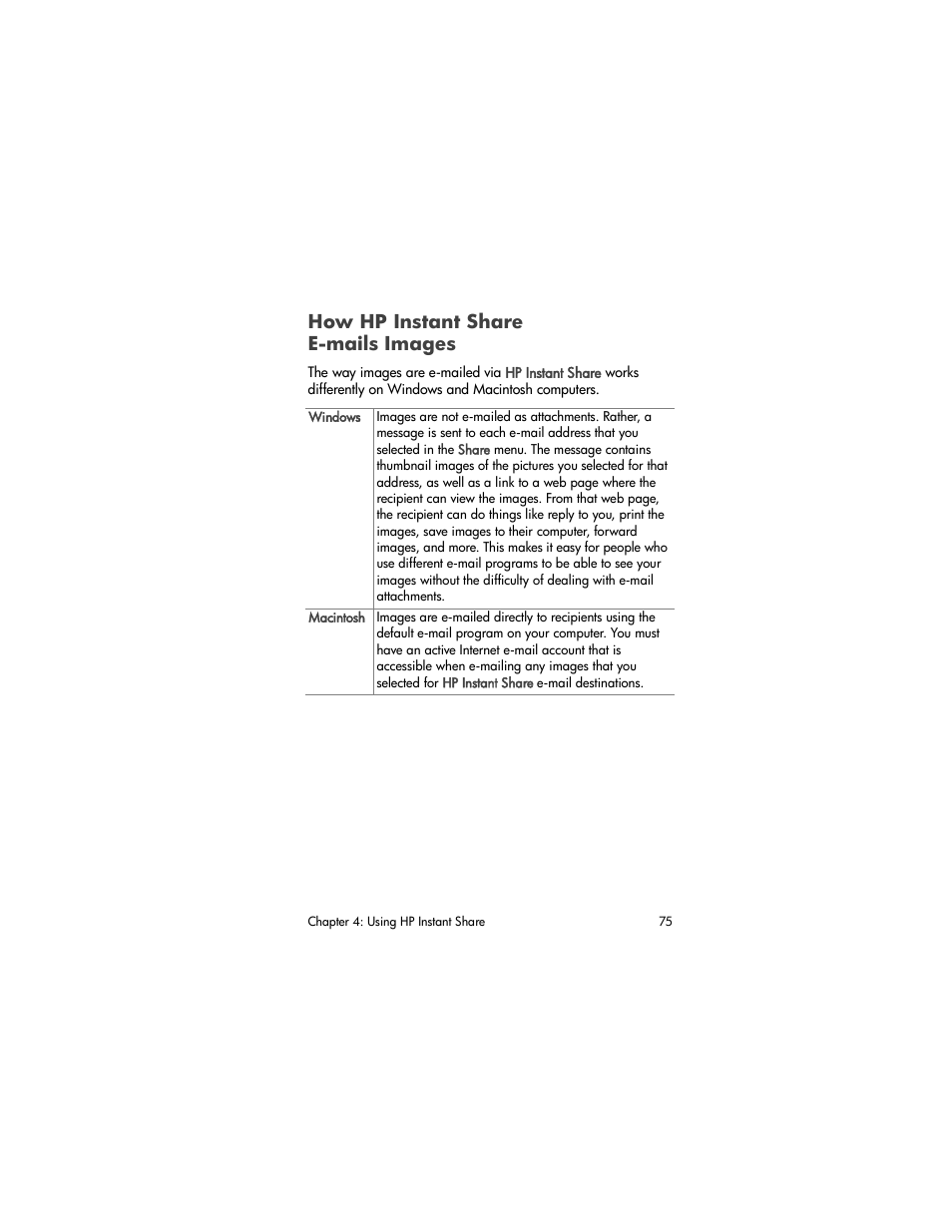 How hp instant share e-mails images | HP PhotoSmart 945 User Manual | Page 75 / 150