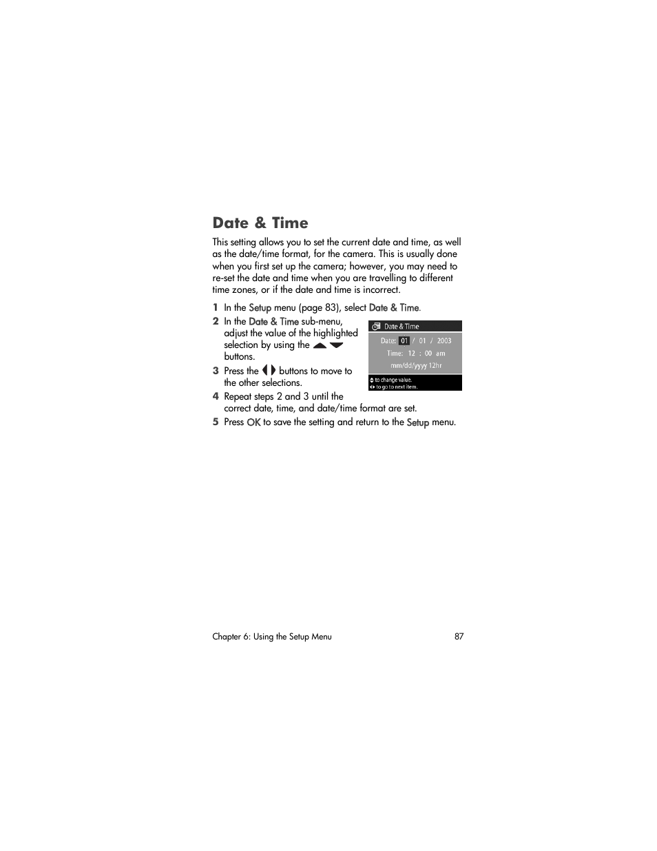 Date & time | HP PhotoSmart 945 User Manual | Page 87 / 150