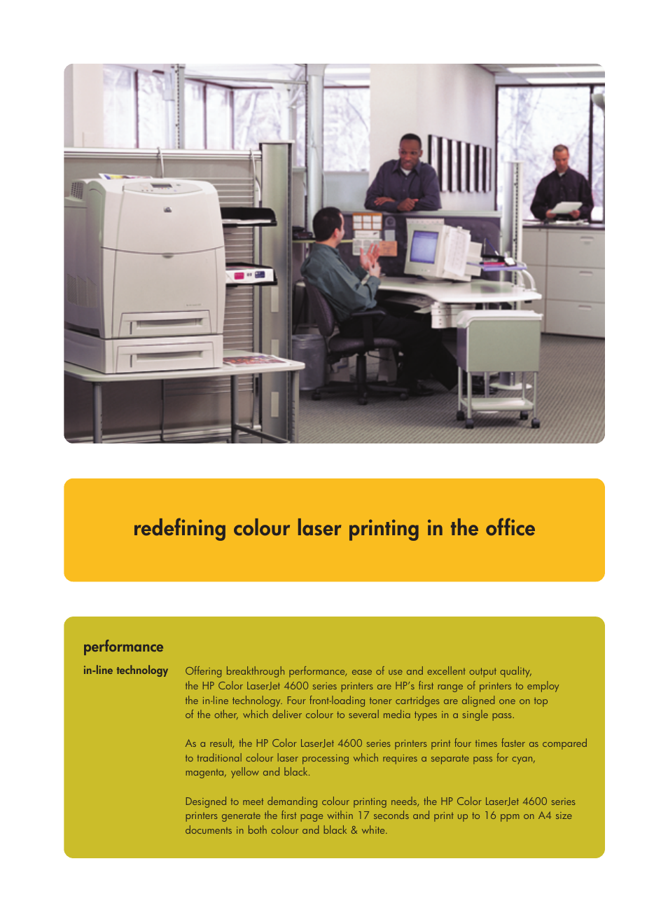 Redefining colour laser printing in the office | HP 4600 Series User Manual | Page 4 / 12