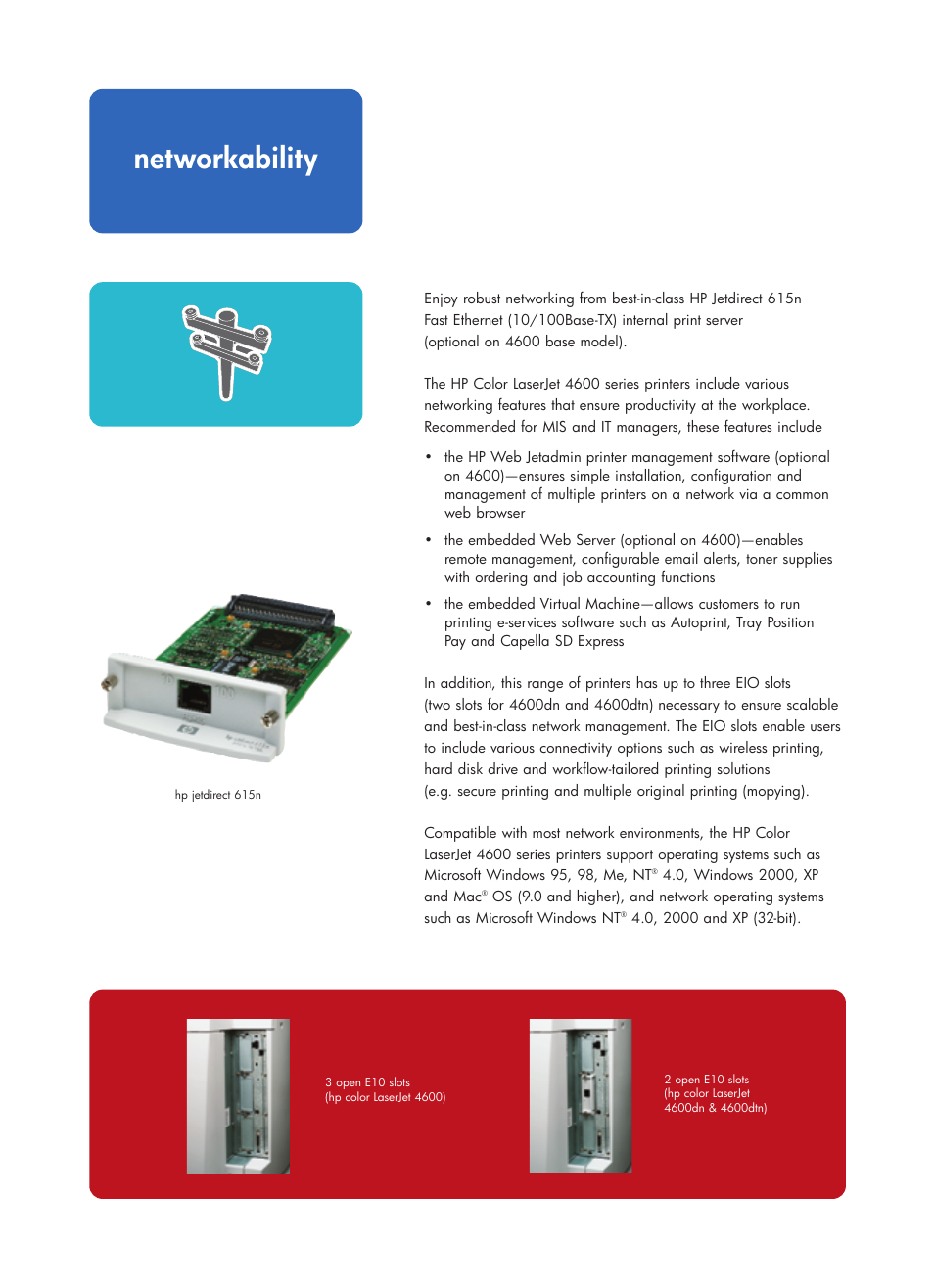 Networkability | HP 4600 Series User Manual | Page 8 / 12