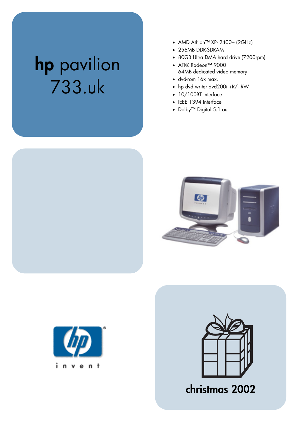 HP PAVILION 733.UK User Manual | 2 pages