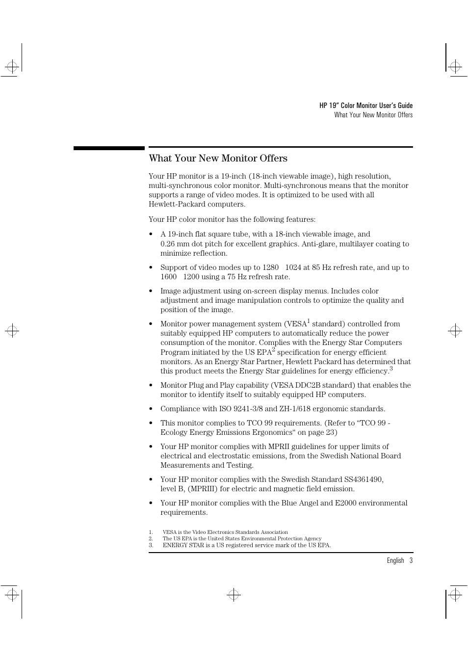 What your new monitor offers | HP D2842W User Manual | Page 5 / 27