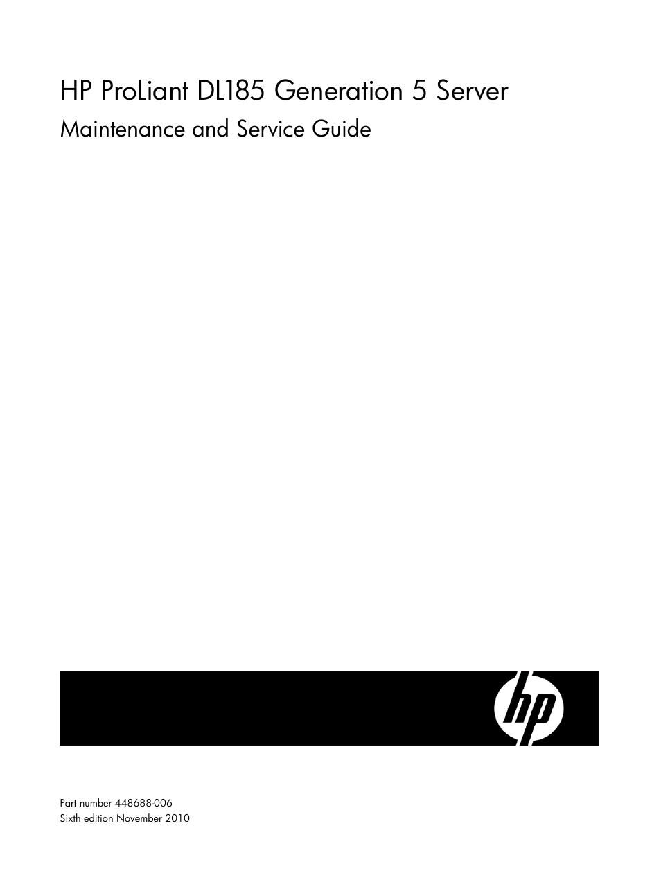 HP DL185 User Manual | 103 pages