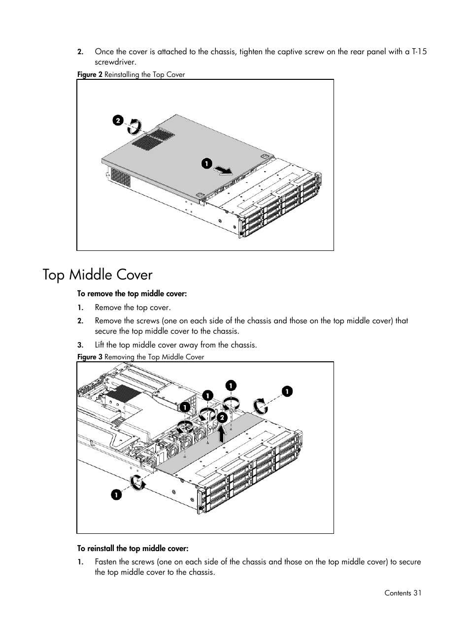 Top middle cover | HP DL185 User Manual | Page 31 / 103