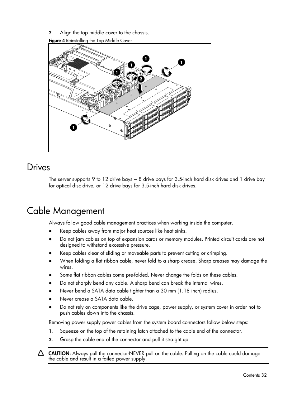 Drives, Cable management | HP DL185 User Manual | Page 32 / 103