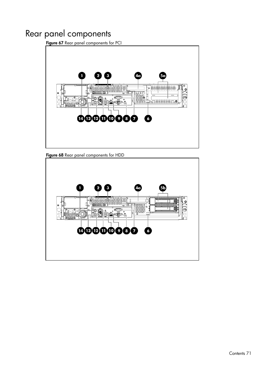 Rear panel components | HP DL185 User Manual | Page 71 / 103