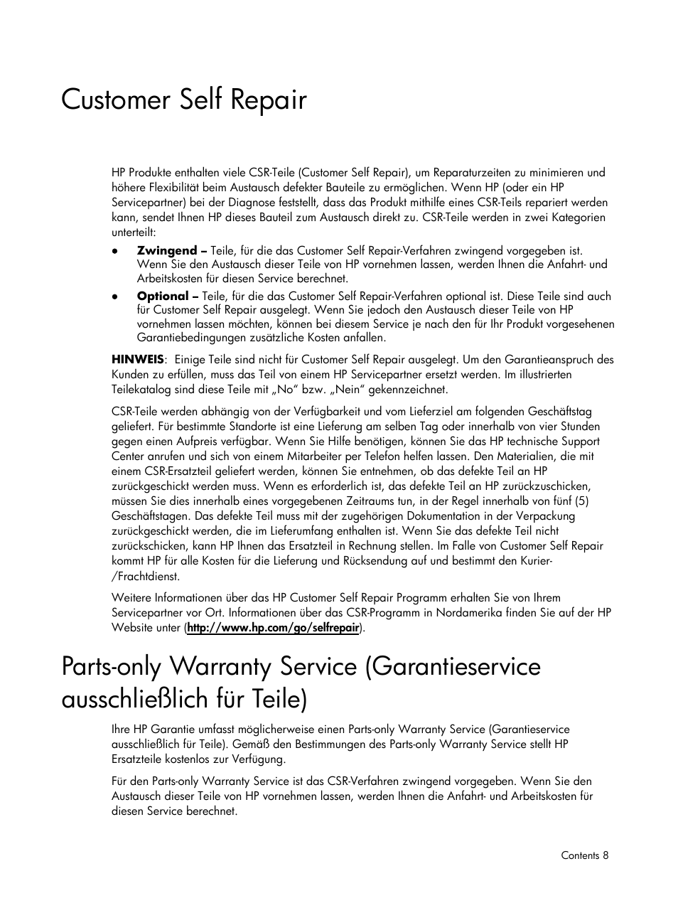 Customer self repair | HP DL185 User Manual | Page 8 / 103