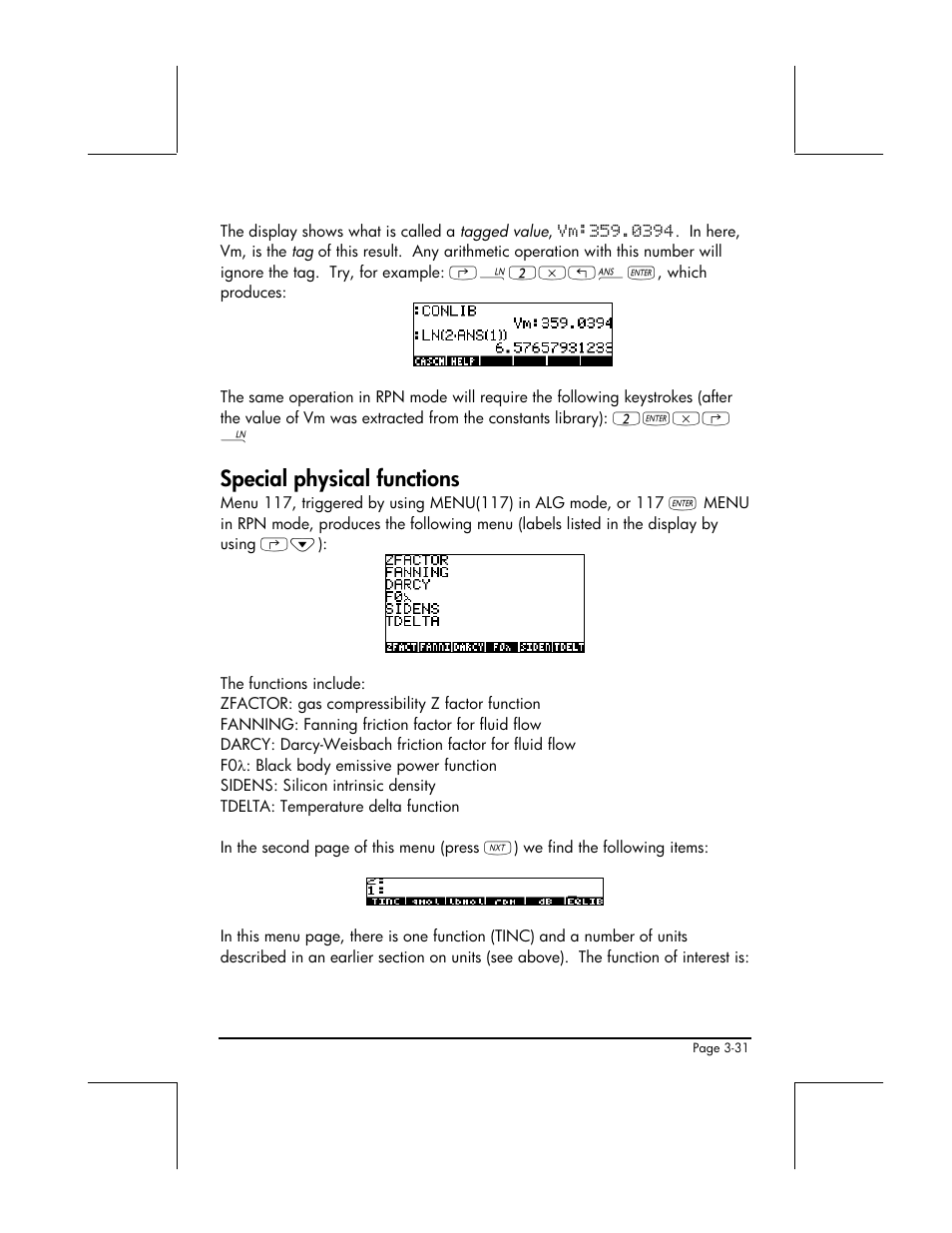 Special physical functions | HP 49g+ User Manual | Page 153 / 862