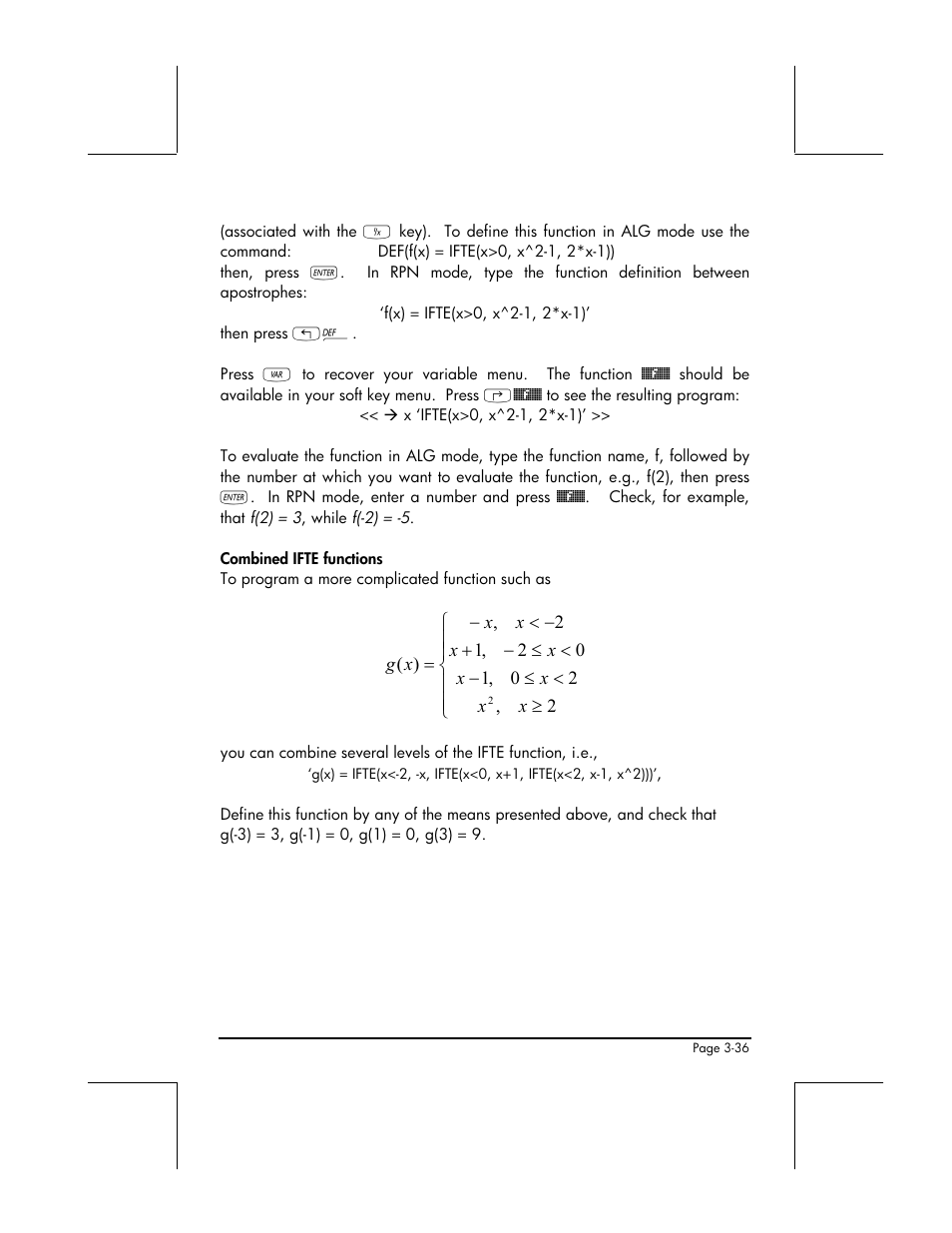 Combined ifte functions | HP 49g+ User Manual | Page 158 / 862