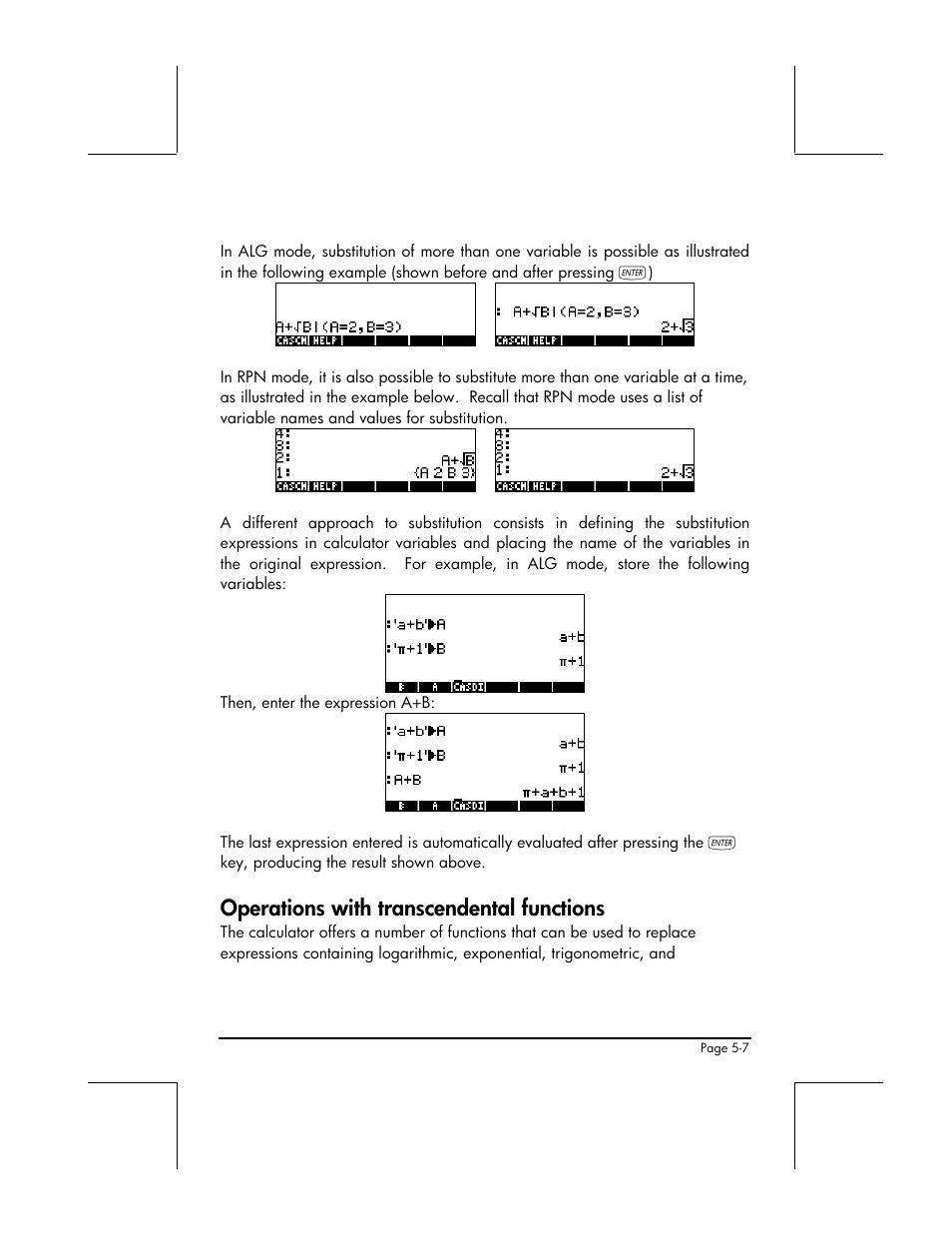 Operations with transcendental functions | HP 49g+ User Manual | Page 174 / 862