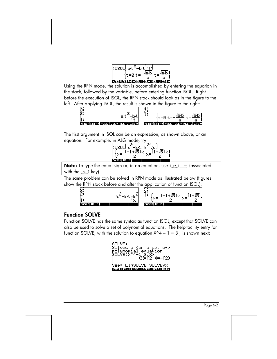 Function solve | HP 49g+ User Manual | Page 199 / 862