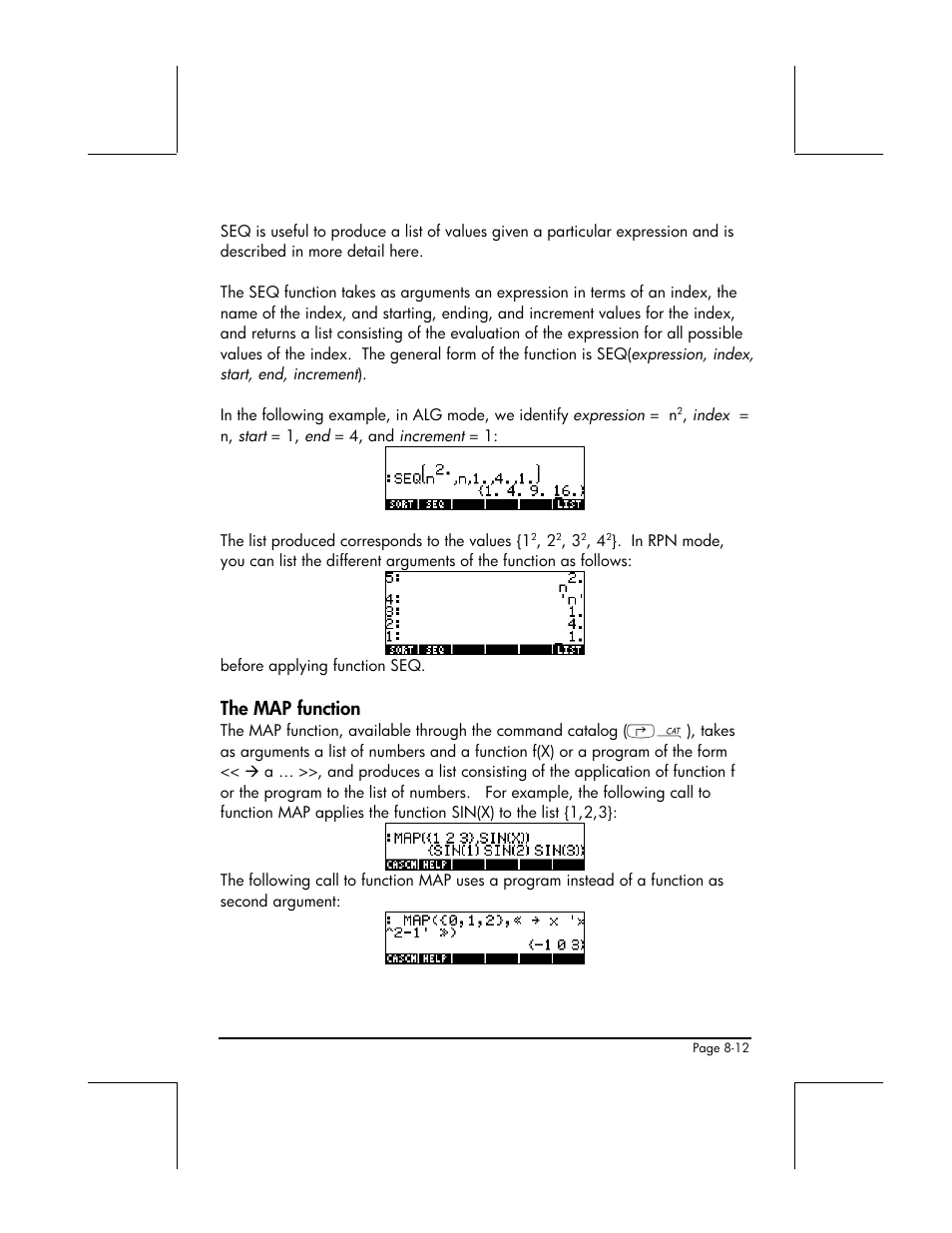 The map function | HP 49g+ User Manual | Page 263 / 862