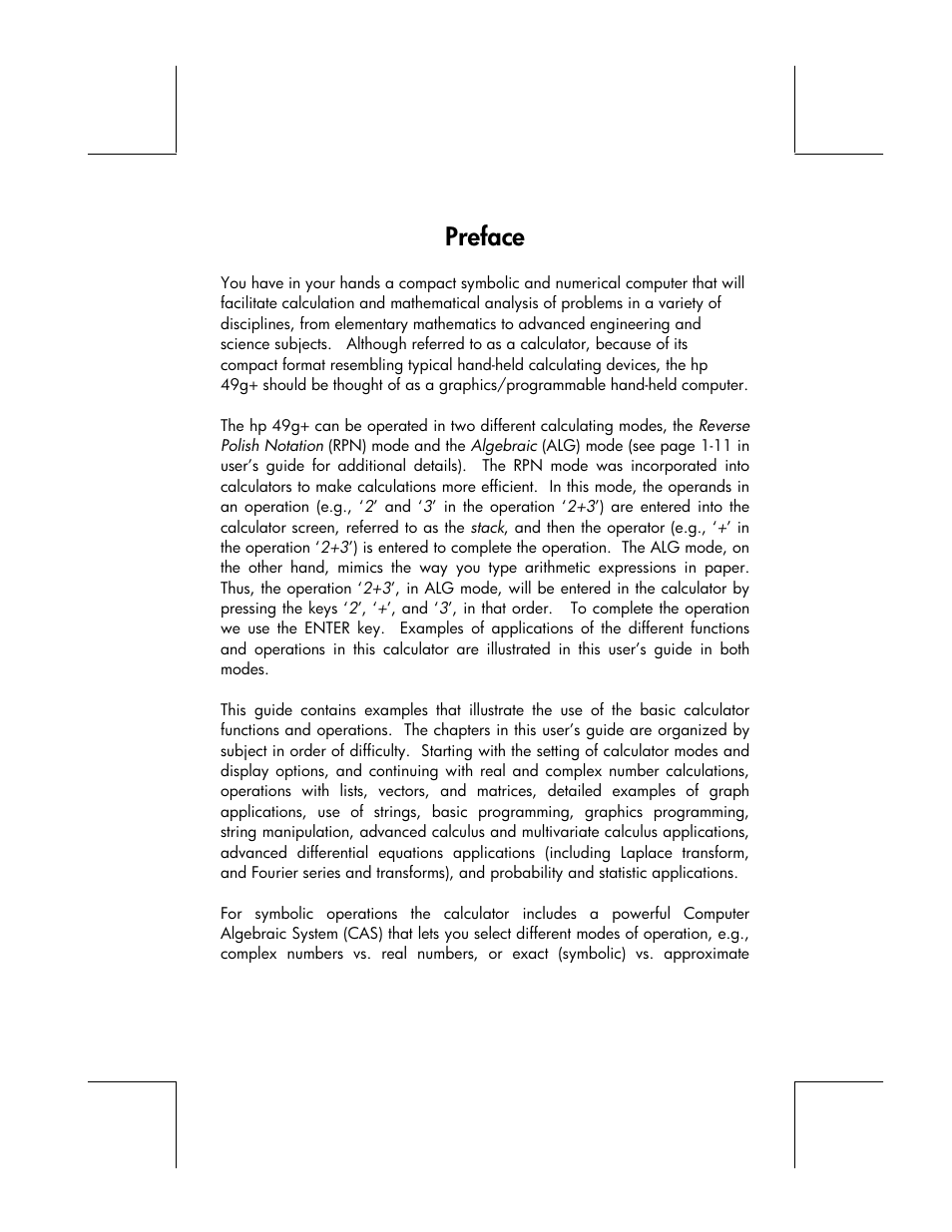 Preface | HP 49g+ User Manual | Page 3 / 862