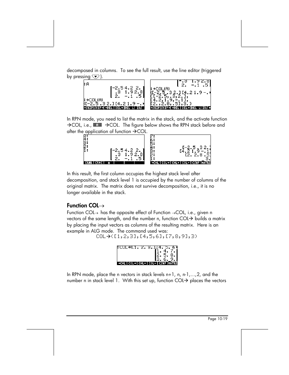 Function col | HP 49g+ User Manual | Page 315 / 862