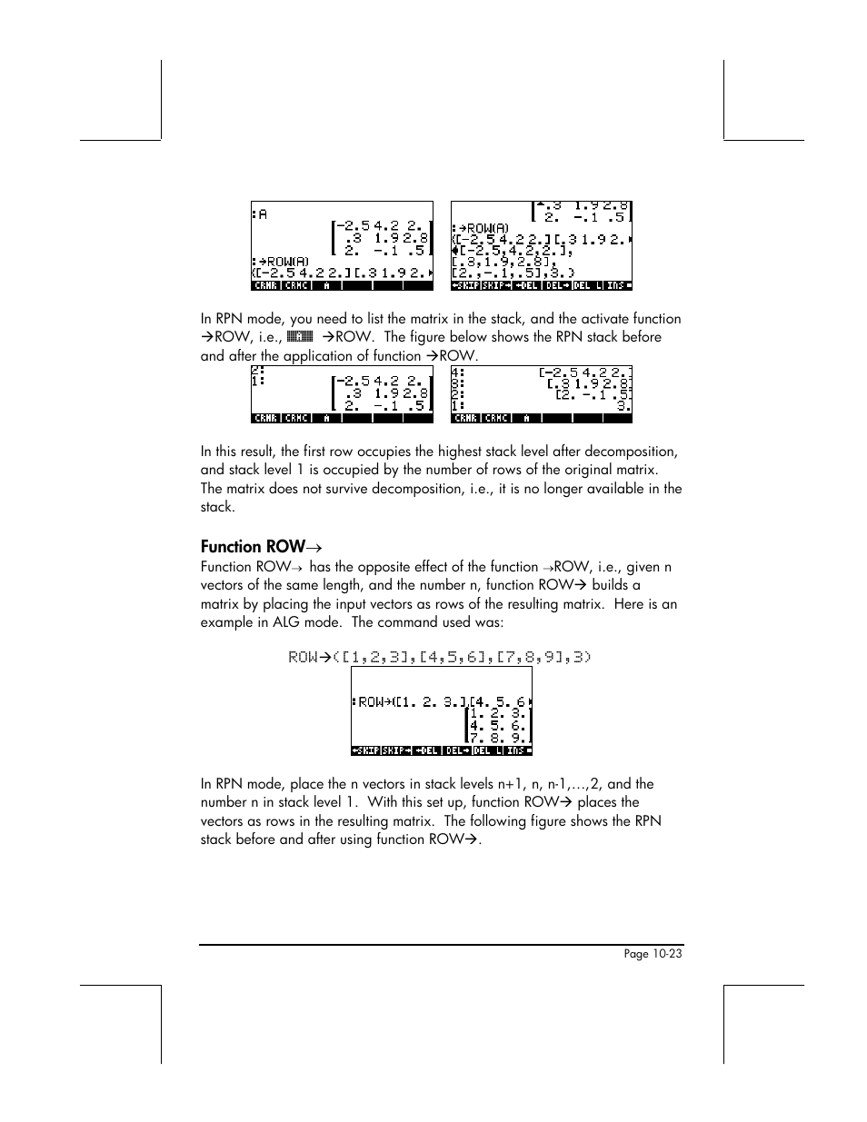 Function row | HP 49g+ User Manual | Page 319 / 862