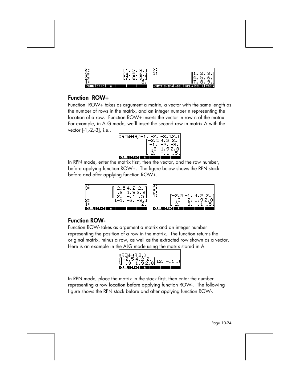 Function row | HP 49g+ User Manual | Page 320 / 862