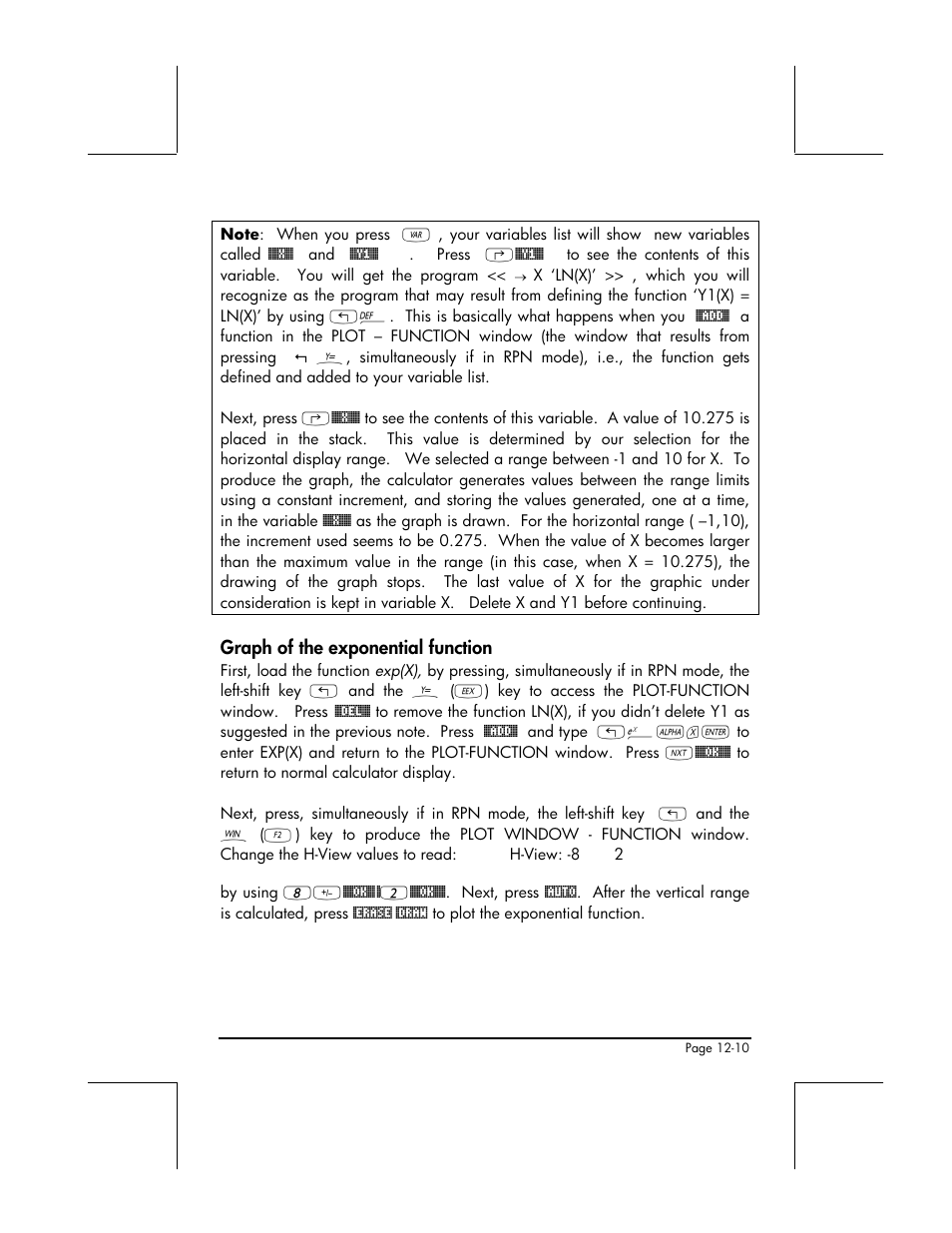 Graph of the exponential function | HP 49g+ User Manual | Page 387 / 862