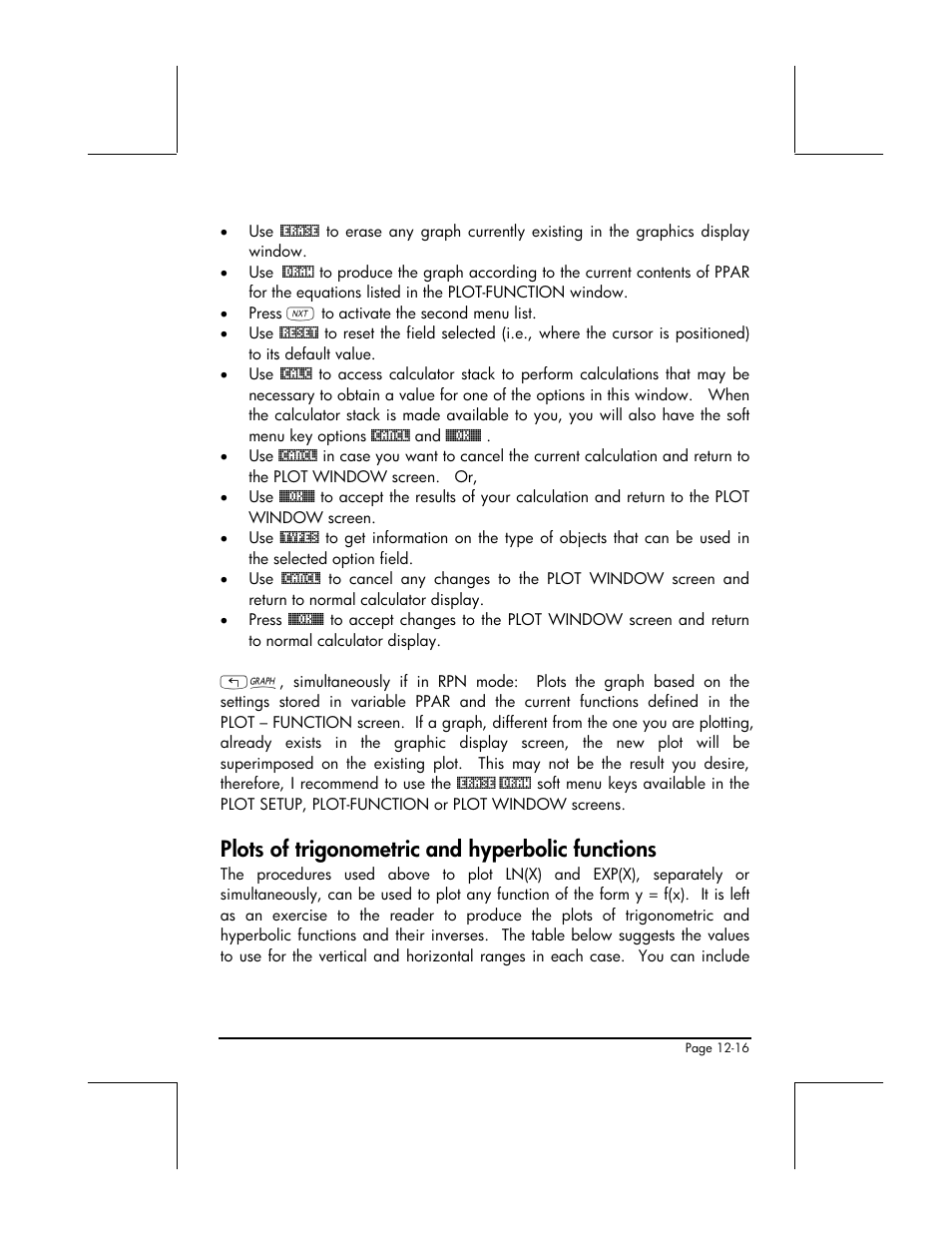 Plots of trigonometric and hyperbolic functions | HP 49g+ User Manual | Page 393 / 862