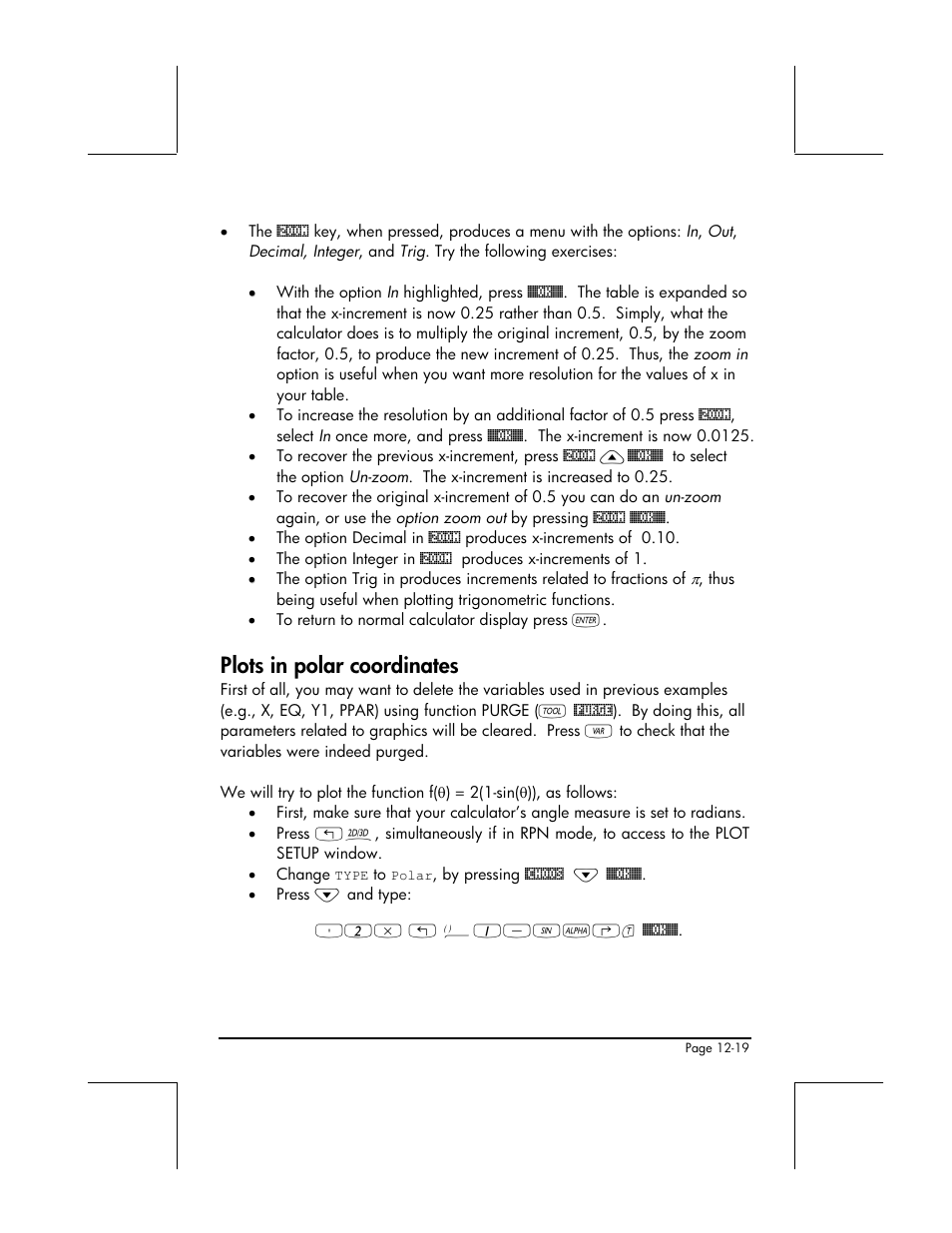 Plots in polar coordinates | HP 49g+ User Manual | Page 396 / 862