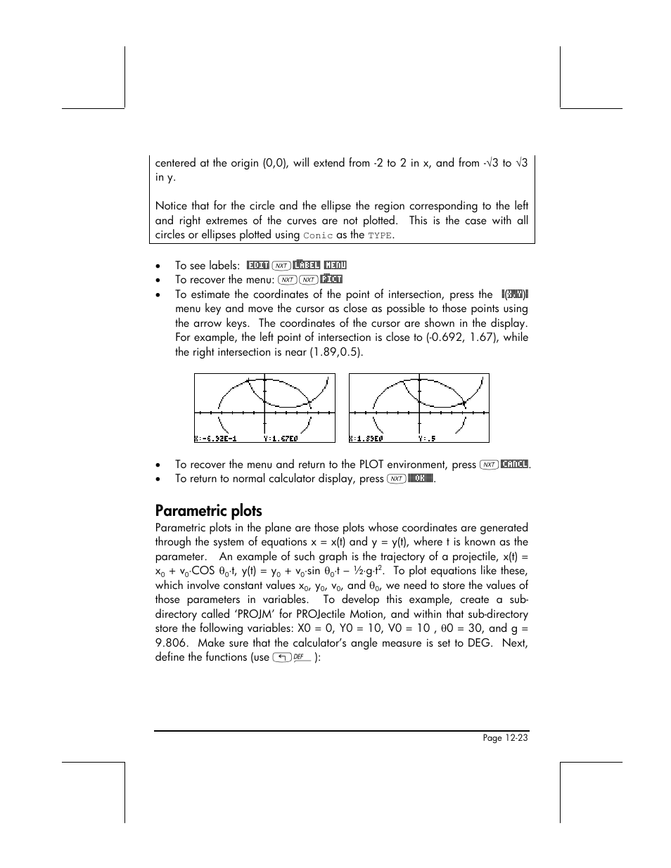 Parametric plots | HP 49g+ User Manual | Page 400 / 862