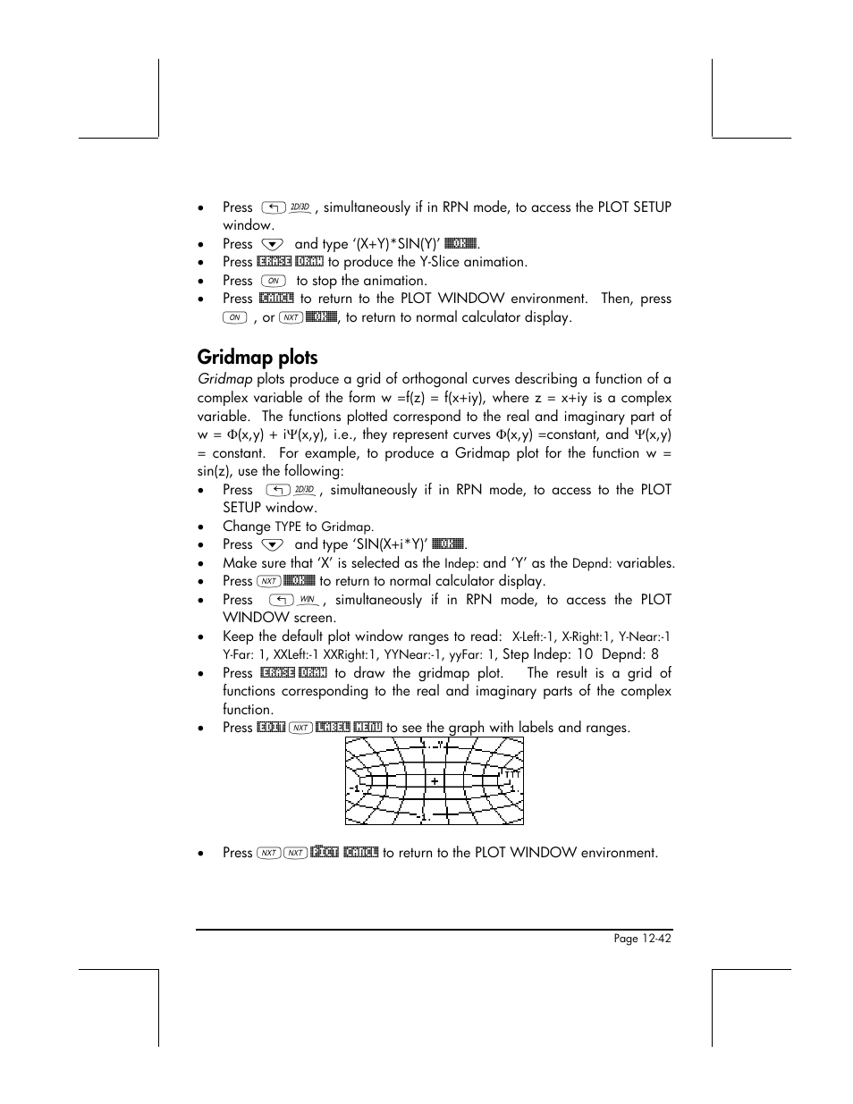 Gridmap plots | HP 49g+ User Manual | Page 419 / 862