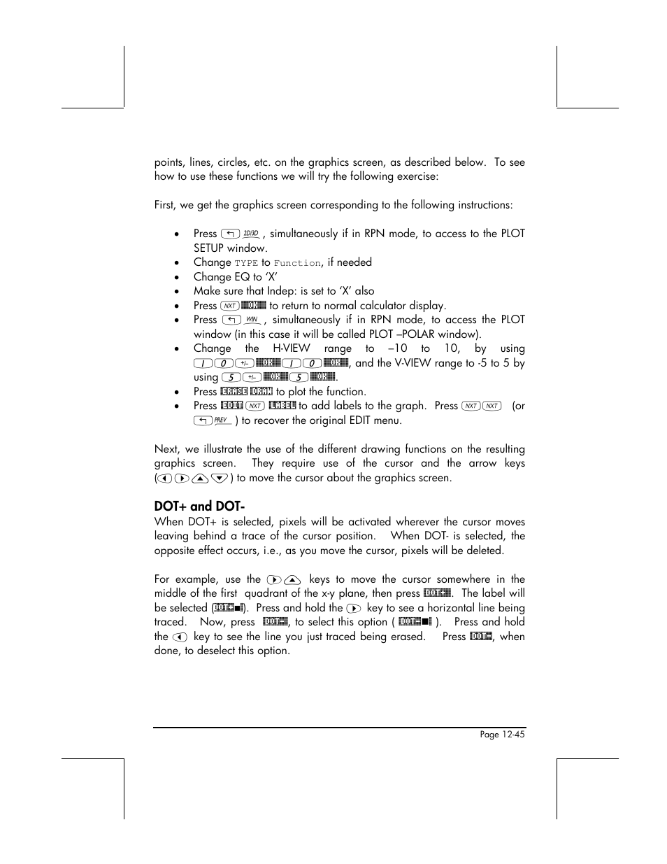 Dot+ and dot | HP 49g+ User Manual | Page 422 / 862