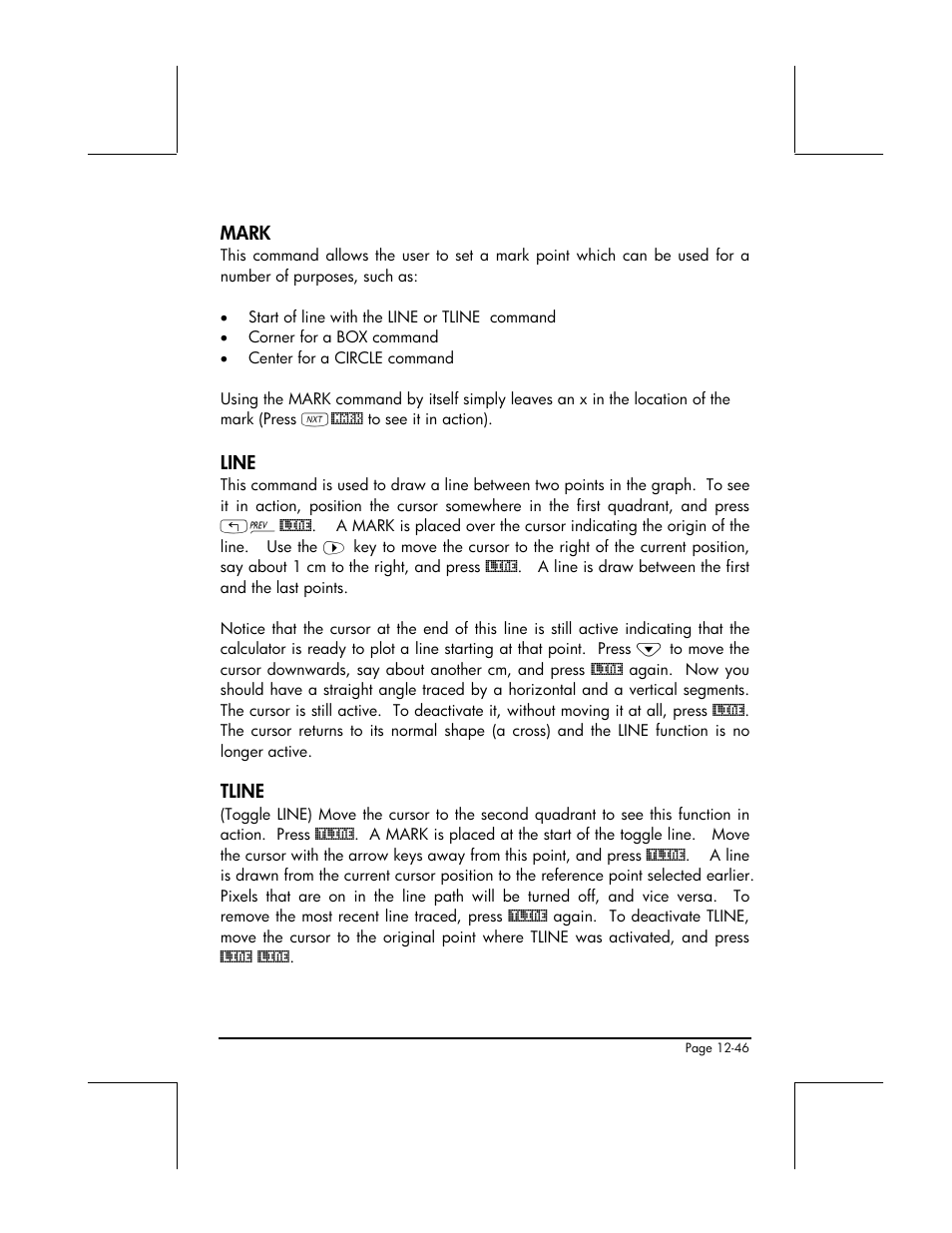 Mark, Line, Tline | HP 49g+ User Manual | Page 423 / 862