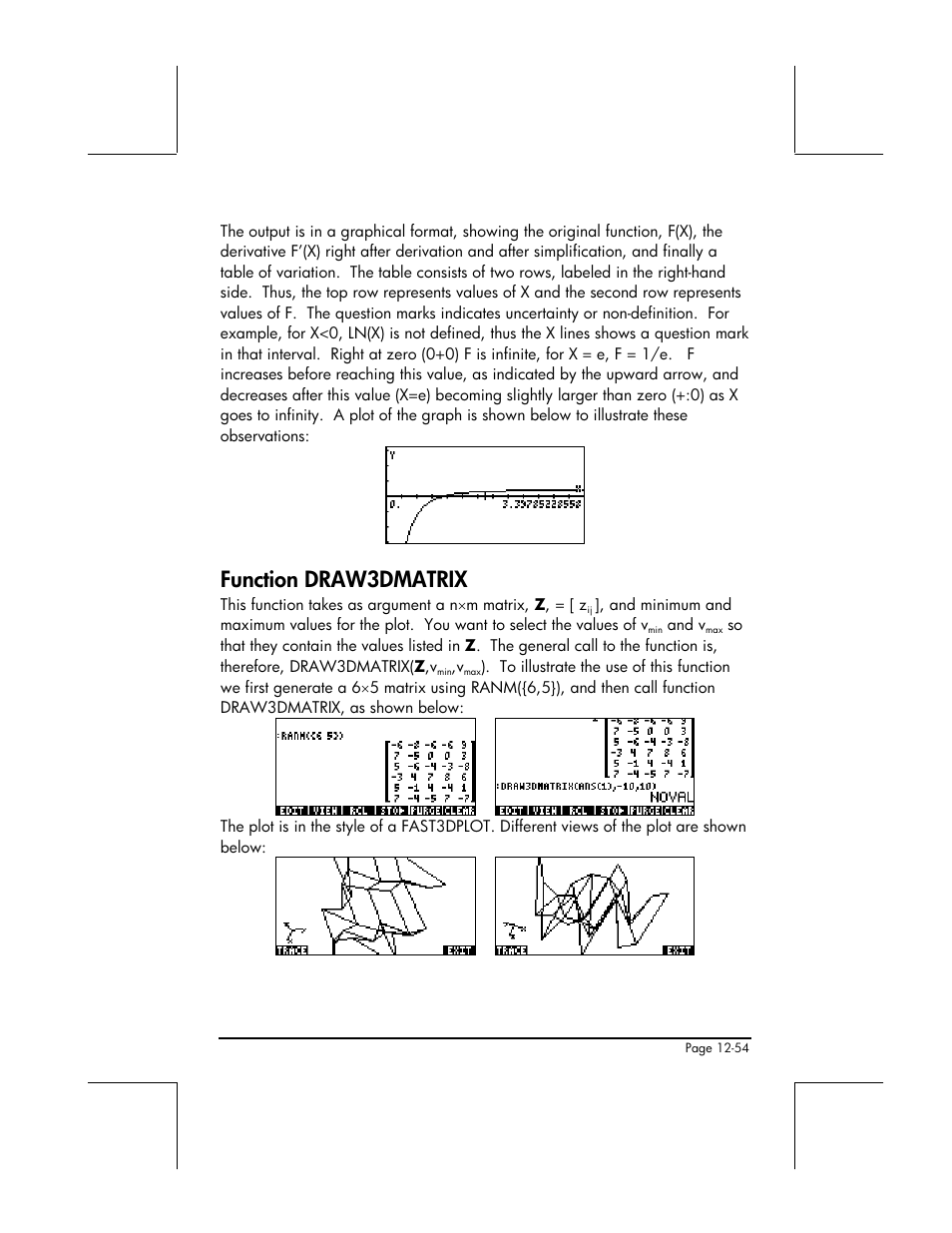 Function draw3dmatrix | HP 49g+ User Manual | Page 431 / 862