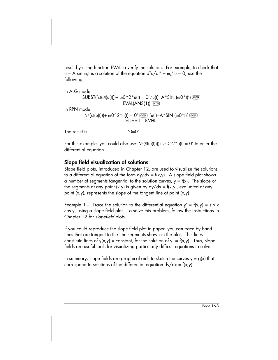 Slope field visualization of solutions | HP 49g+ User Manual | Page 477 / 862