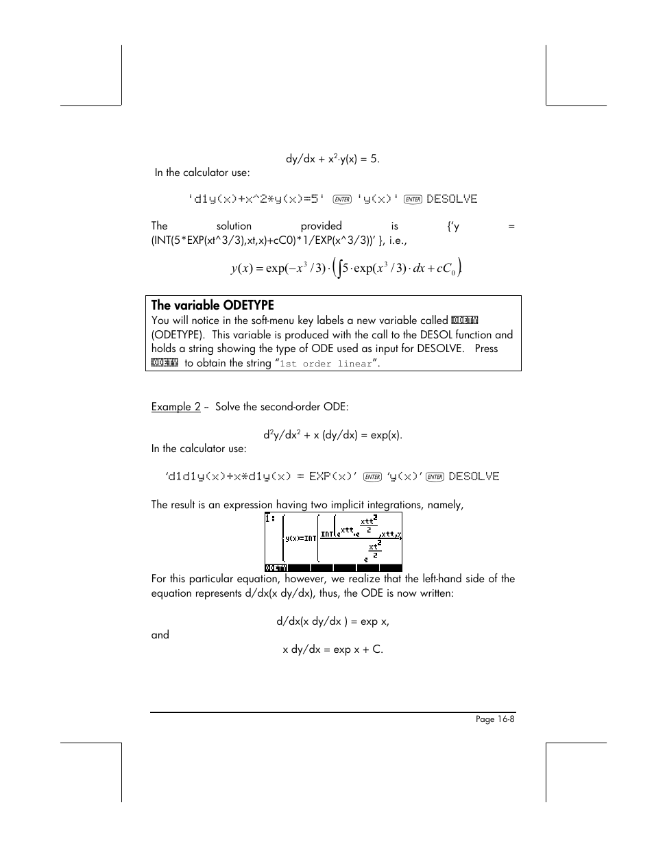 The variable odetype | HP 49g+ User Manual | Page 482 / 862