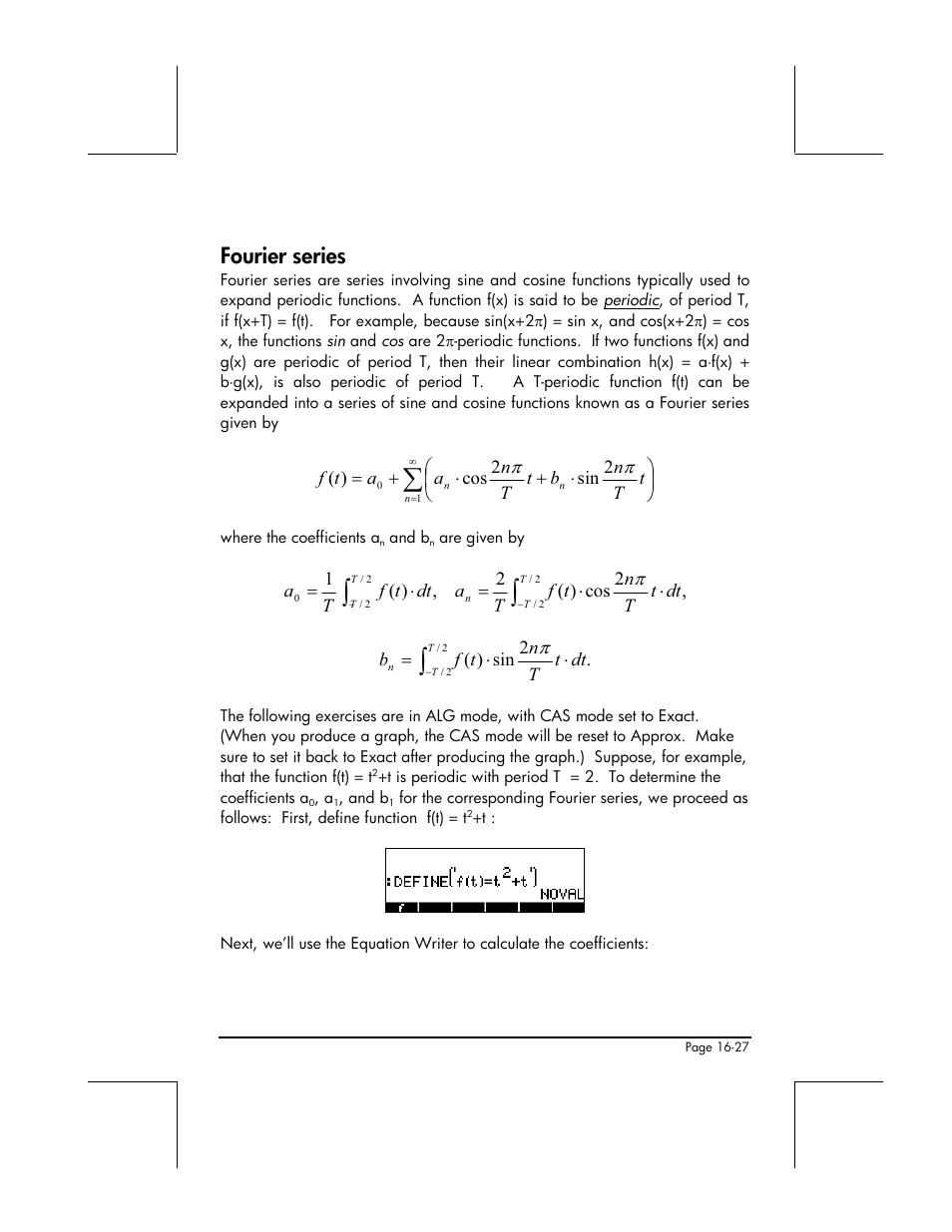 Fourier series | HP 49g+ User Manual | Page 501 / 862