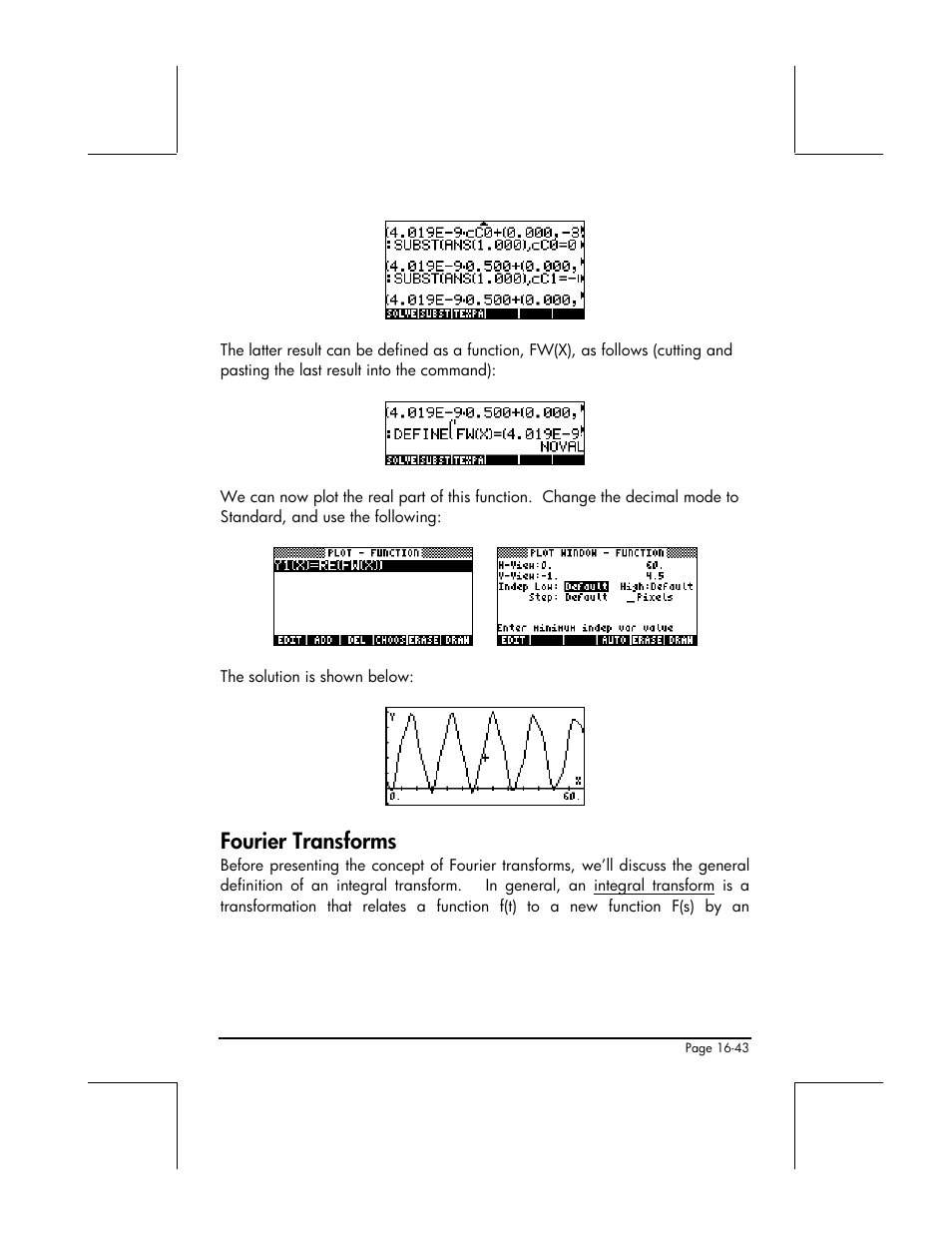 Fourier transforms | HP 49g+ User Manual | Page 517 / 862