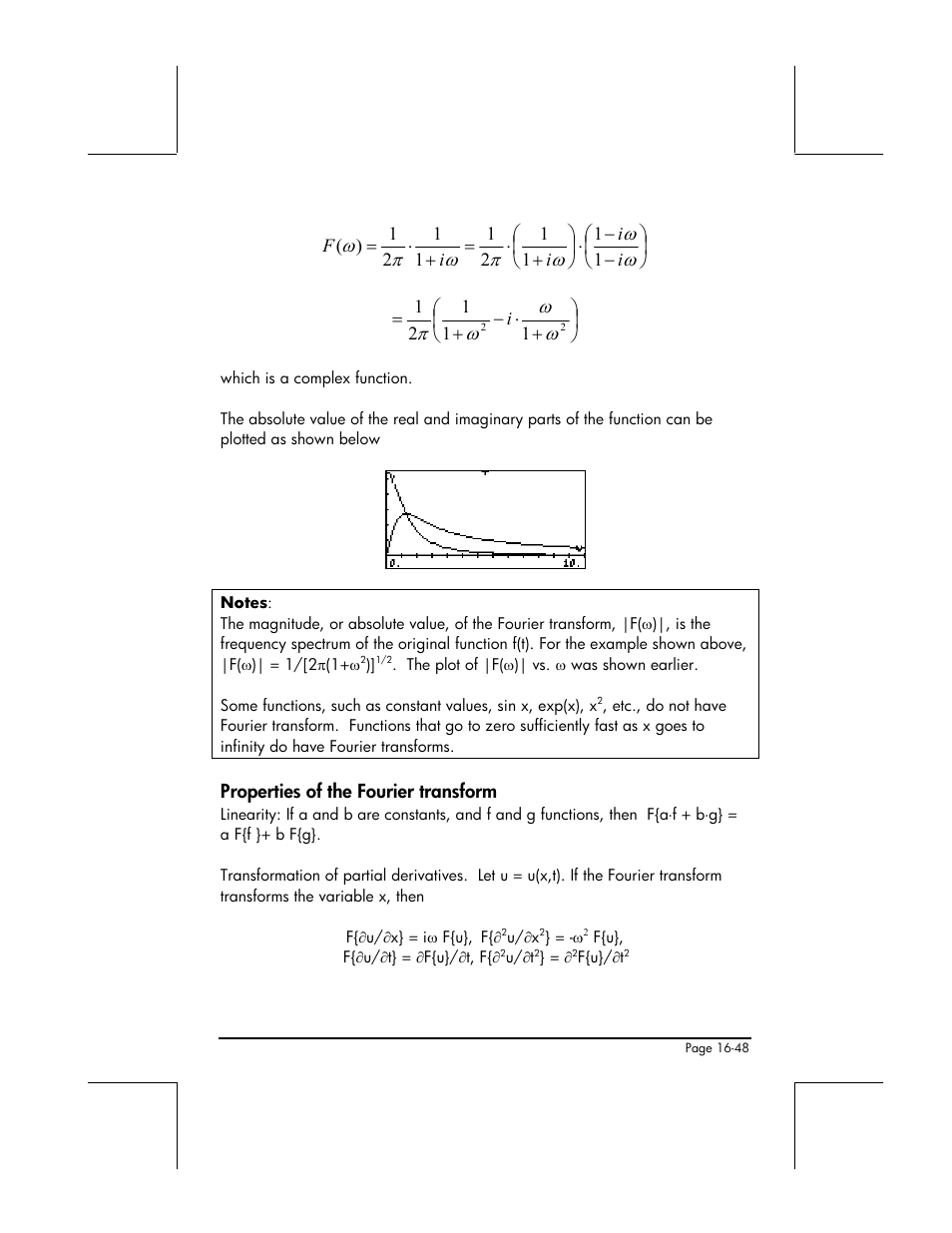 Properties of the fourier transform | HP 49g+ User Manual | Page 522 / 862