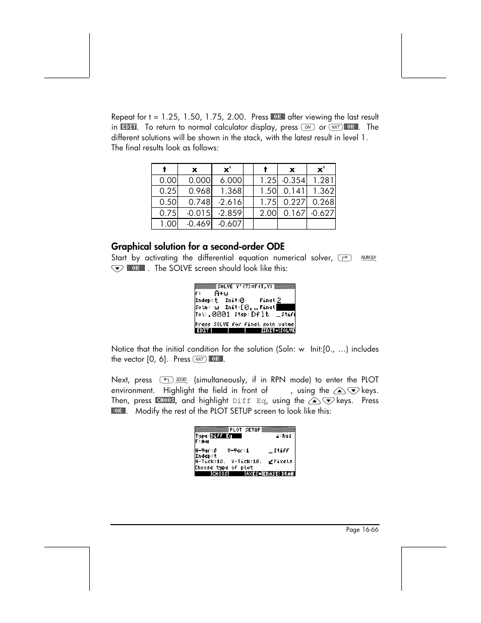Graphical solution for a second-order ode | HP 49g+ User Manual | Page 540 / 862