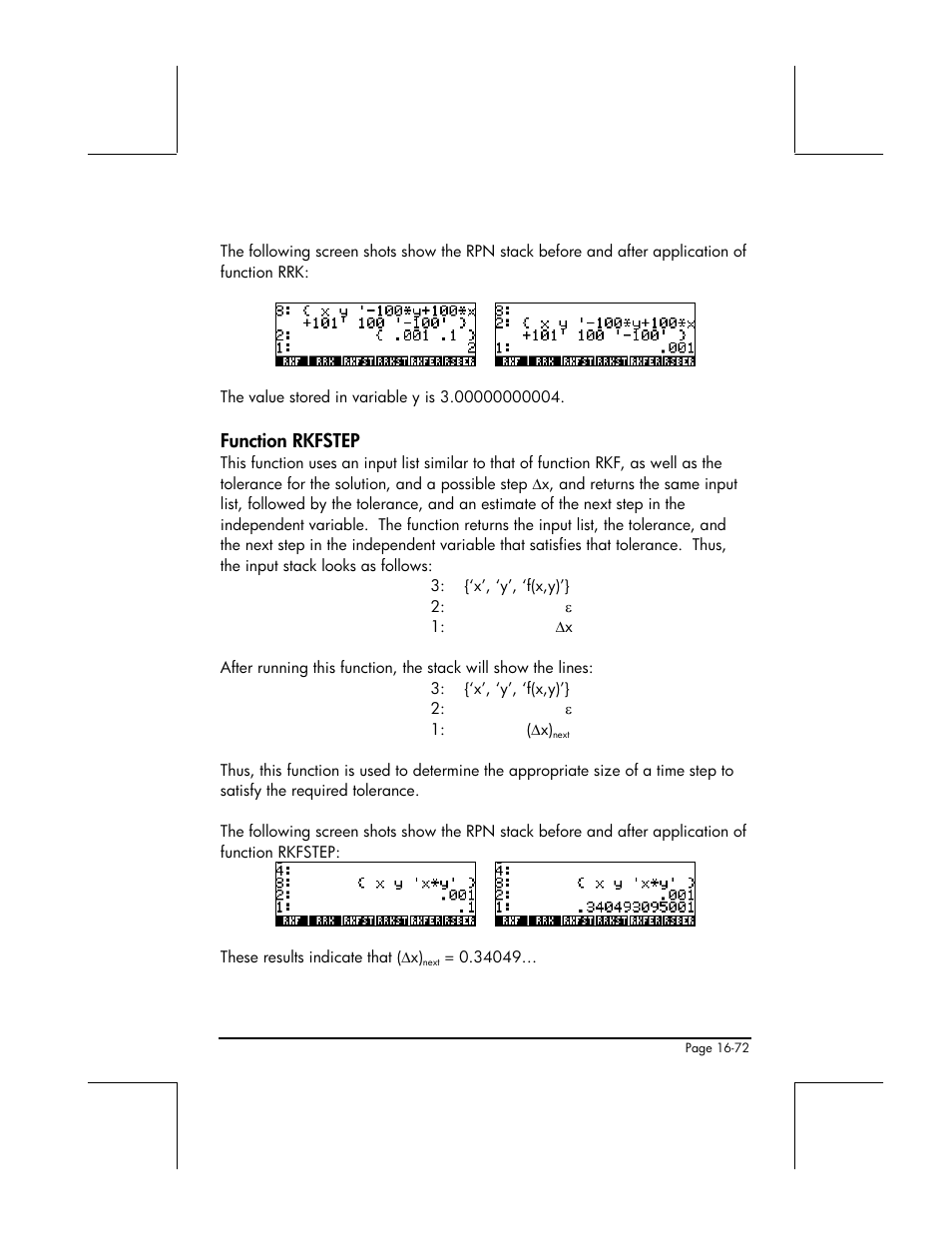 Function rkfstep | HP 49g+ User Manual | Page 546 / 862