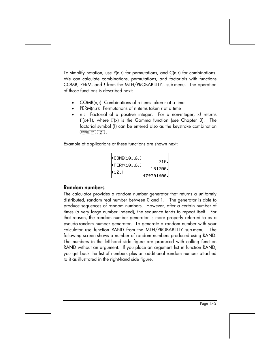 Random numbers | HP 49g+ User Manual | Page 551 / 862