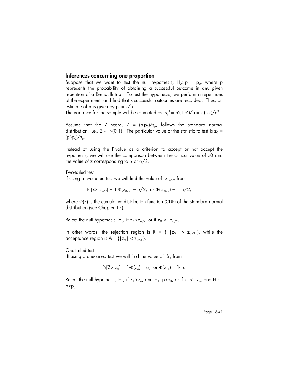 Inferences concerning one proportion | HP 49g+ User Manual | Page 608 / 862