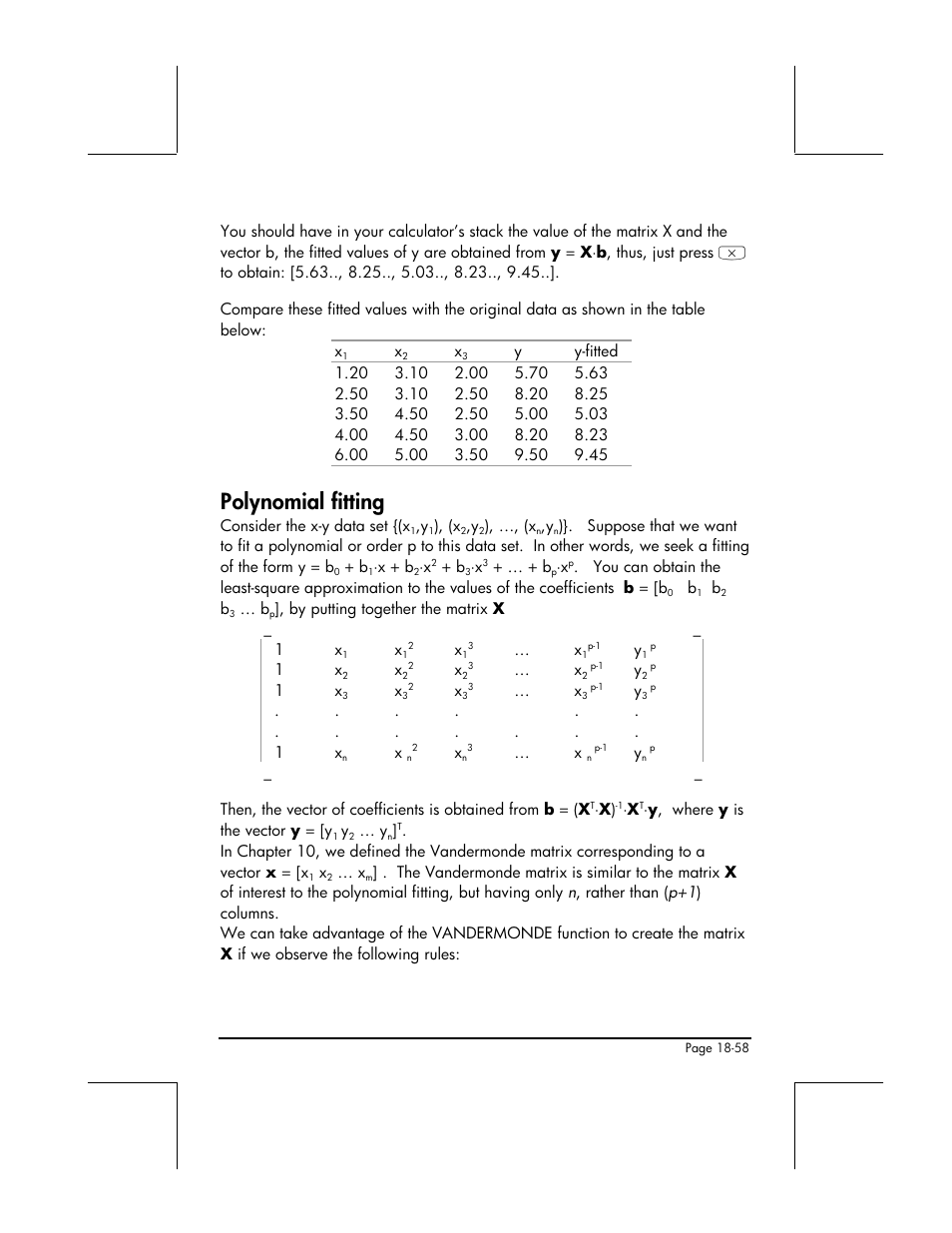 Polynomial fitting | HP 49g+ User Manual | Page 625 / 862