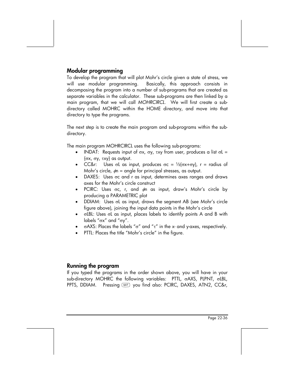 Modular programming, Running the program | HP 49g+ User Manual | Page 748 / 862