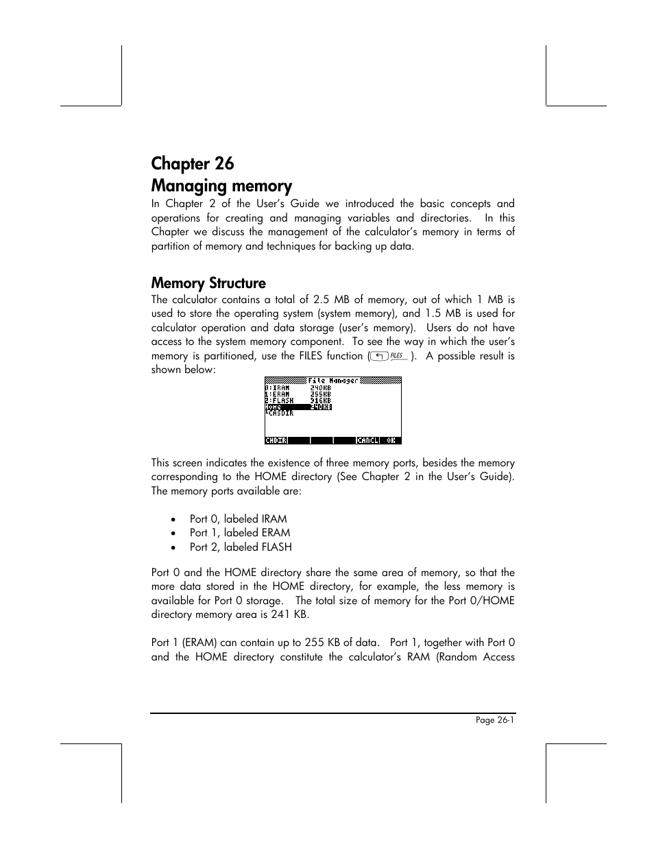 Chapter 26 managing memory, Memory structure | HP 49g+ User Manual | Page 766 / 862