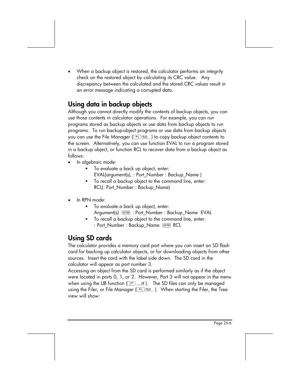 Using data in backup objects, Using sd cards | HP 49g+ User Manual | Page 771 / 862