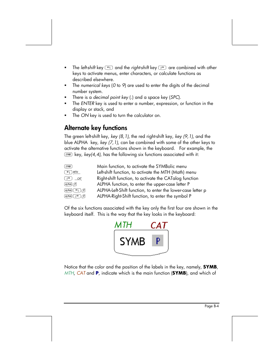 Alternate key functions | HP 49g+ User Manual | Page 783 / 862